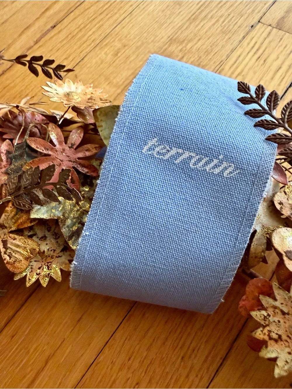 Terrain Gilded botanical iron + velvet wreath